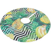 Exotische Bananen Zitronen tropisch nahtlos Polyester Weihnachtsbaumdecke (Schrägansicht)