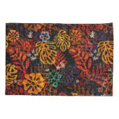 Exotische Blätter auf Denim, nahtlos drucken. Kissenbezug (Rückseite)