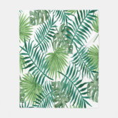 Exotische Blätter aus Palmen Fleecedecke (Vorderseite)