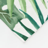 Exotische Blätter aus Palmen Fleecedecke (Ecke)