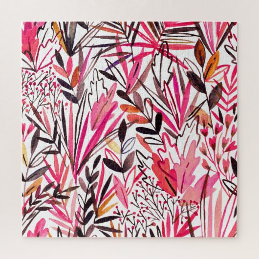 Exotische Blätter Blume Regenwaldmuster Puzzle (Vertikal)
