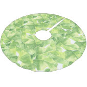 Exotische Blätter: Nahtlose Wasserfarbe Polyester Weihnachtsbaumdecke (Schrägansicht)