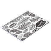 Exotische Blätter, Vintag blühend schwarz und weiß Notizblock (Linke Seite)