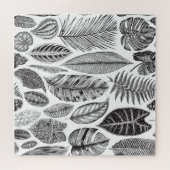 Exotische Blätter, Vintag blühend schwarz und weiß Puzzle (Horizontal)