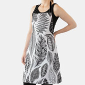 Exotische Blätter, Vintag blühend schwarz und weiß Schürze (InSitu)