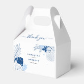 Exotische Blätter Weißer Hintergrund Gefälligkeits Geschenkschachtel (Rückseite)