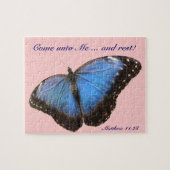 Exotische Blauer Schmetterling Puzzle (Horizontal)