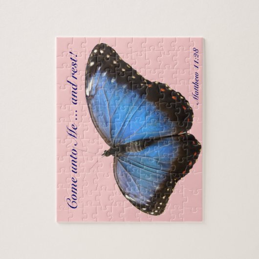 Exotische Blauer Schmetterling Puzzle (Vertikal)