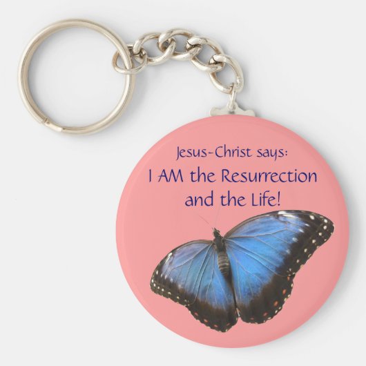 Exotische Blauschmetterling Schlüsselanhänger (Vorne)