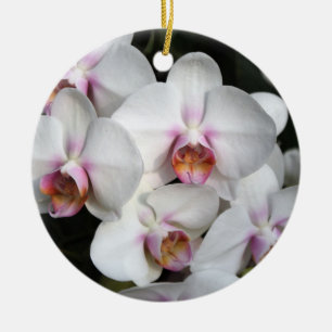 Exotische Blume aus weißer Orchidee. Herzlichen Gl Keramikornament