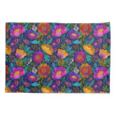 Exotische Blume blühen lebendig tropisches Muster Kissenbezug (Rückseite)