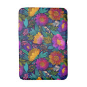 Exotische Blume blüht buntes botanisches Muster Badematte (Vorderseite Vertikal)