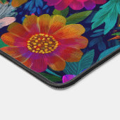 Exotische Blume blüht buntes botanisches Muster Schreibtischunterlage (Ecke)