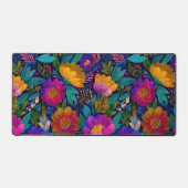 Exotische Blume blüht buntes botanisches Muster Schreibtischunterlage (Vorderseite)