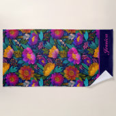 Exotische Blume blüht farbenfrohe Blumenpracht Nam Strandtuch (Vorderseite)