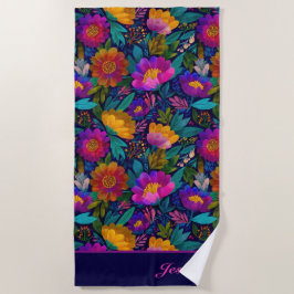 Exotische Blume blüht farbenfrohe Blumenpracht Nam Strandtuch