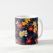 Exotische Blume Blumenmuster Kaffeetasse (VorderseiteRechts)