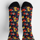 Exotische Blume Blumenmuster Socken (Oben)