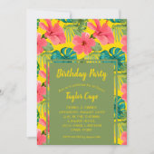 Exotische Blume Einladungen zur Geburtstagsparty (Vorderseite)