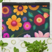 Exotische Blume Farbmuster Geschirrtuch (Gefaltet)