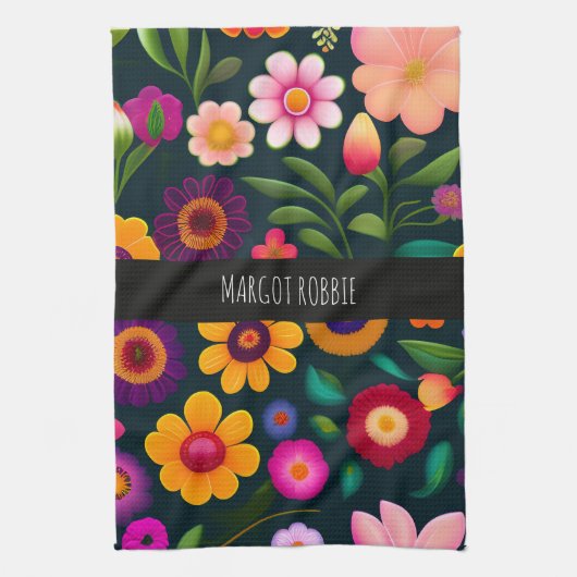 Exotische Blume Farbmuster Geschirrtuch (Vertikal)