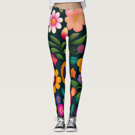 Exotische Blume Farbmuster Leggings