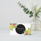 Exotische Blume Gelb und Rosa Visitenkarte (Stehend Vorderseite)