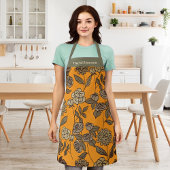 Exotische Blume im Herbst Anpassen von Monogramm Schürze