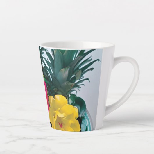 Exotische Blume mit echtem Ananas-Akzent Milchtasse (Rechts)