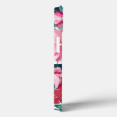 Exotische Blume Monogramm gestreift Case-Mate iPhone Hülle (Rückseite / Rechts)