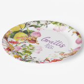 Exotische Blume Pappteller (Schrägansicht)