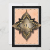 Exotische Blume-Party Einladungen aus Gold, Schwar (Rückseite)