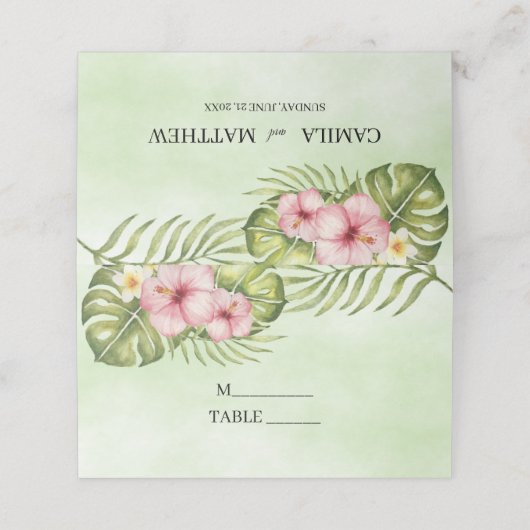 Exotische Blume Platzkarte (Außenseite Aufgefaltet)