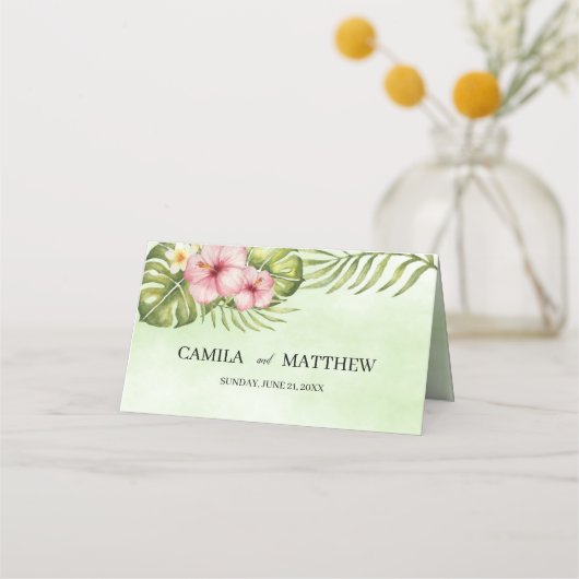 Exotische Blume Platzkarte (Rückseite)