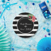 Exotische Blume Schwarze Streifen - Abschlüsse Pappteller (Party)