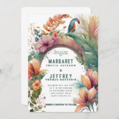 Exotische Blume Tropischer Sommerchic Hochzeit Einladung (Vorne/Hinten)