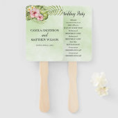 Exotische Blume und Blätter Fächer (Vorne und Hinten)