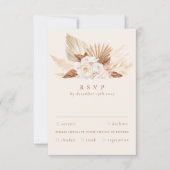 Exotische Blume und Pampas Gras RSVP Karte (Vorderseite)