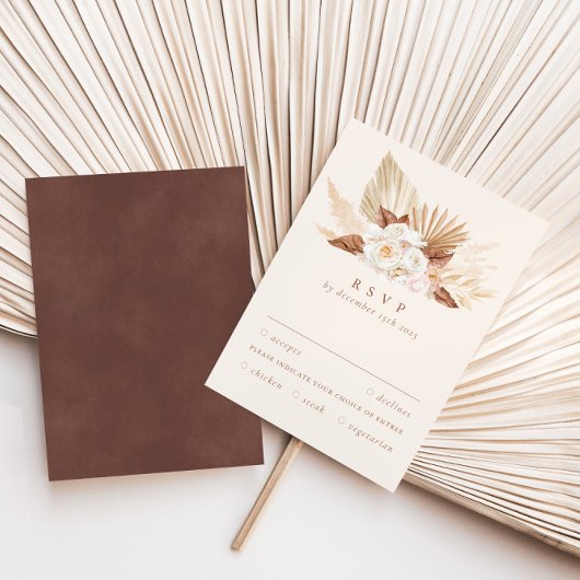 Exotische Blume und Pampas Gras RSVP Karte