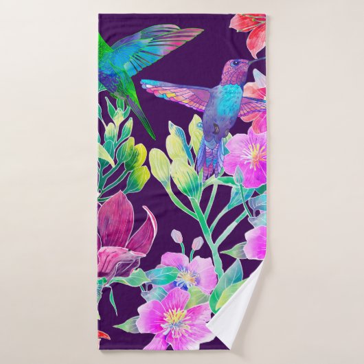 Exotische Blume und Vögel Badehandtuch (Badehandtuch)