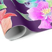 Exotische Blume und Vögel Geschenkpapier (Rolleneckpunkt)