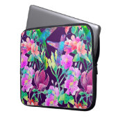 Exotische Blume und Vögel Laptopschutzhülle (Vorderseite Links)