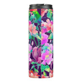 Exotische Blume und Vögel Thermosbecher (Rückseite)