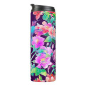 Exotische Blume und Vögel Thermosbecher (Nach rechts gedreht)