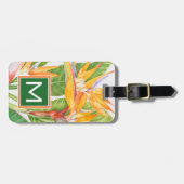 Exotische Blume Wasserfarbe Gepäckanhänger (Vorderseite horizontal)