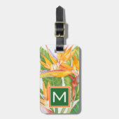 Exotische Blume Wasserfarbe Gepäckanhänger (Vorderseite vertikal)