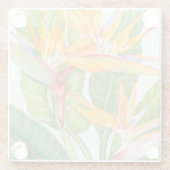 Exotische Blume Wasserfarbe Glasuntersetzer (Rückseite)