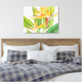 Exotische Blume Wasserfarbe Leinwanddruck (Insitu (Schlafzimmer))