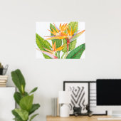 Exotische Blume Wasserfarbe Poster (Heimbüro)