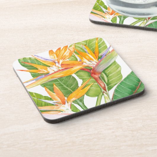 Exotische Blume Wasserfarbe Untersetzer (Linke Seite)